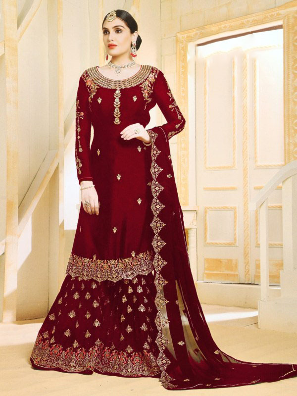 progressive-red-color-georgette-embroidered-plazo-suit-from-ghunghat