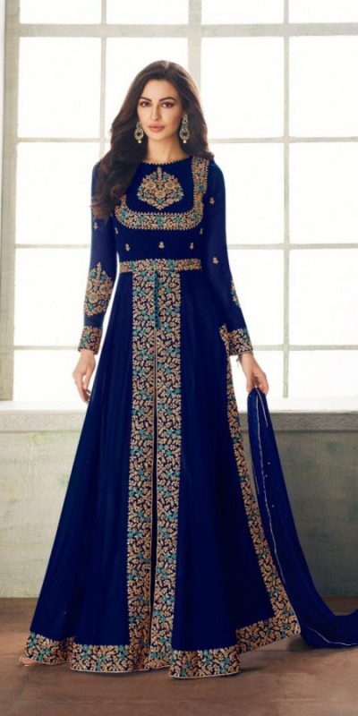 ceremonial-blue-color-heavy-georgette-embroidery-work-long-length-suit