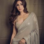 Dazzling Mouni Roy In Manish Malhotra's Grey Sequence Saree