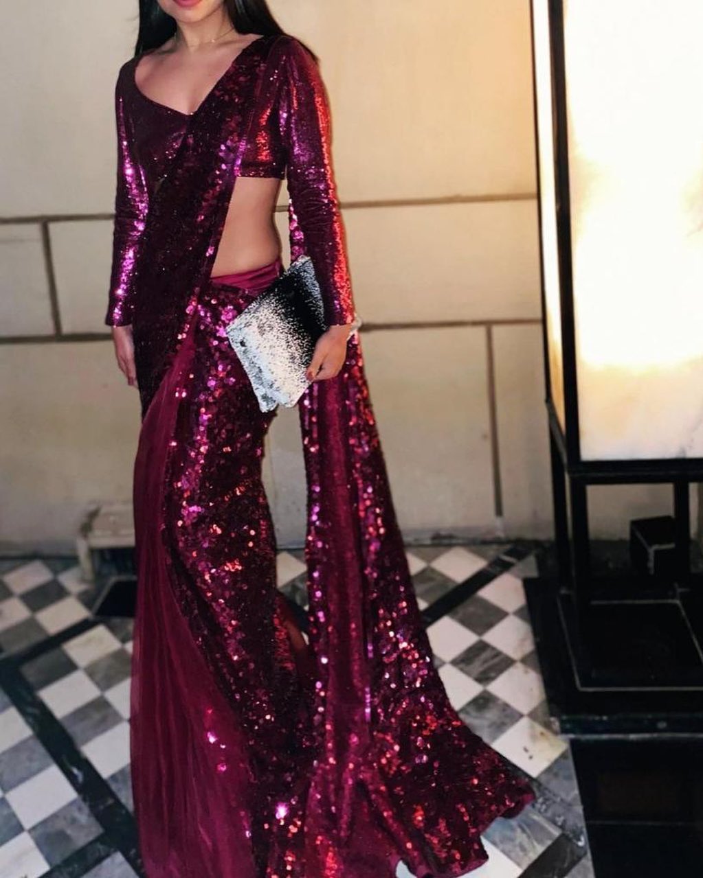 L1264G Dark Purple Saree And Blouse: Fancy Rangoli Silk Work: Sequence With Embroidery Work Party, Wedding, Events Sequence Saree @2149 | Bollywood Sarees, Creative Sarees, Designer Sarees, Embroidered Sarees, Ethnic Saree, Party Wear Sarees, Sarees