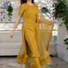 Glorious Yellow Color Heavy Rayon Sequence Work Designer Salwar Suit