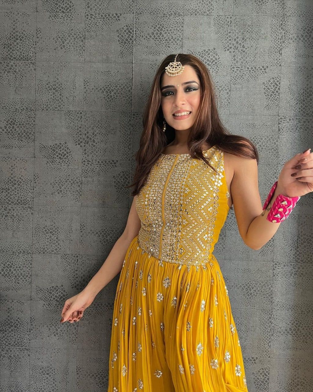 NSR 555 Yellow Jumpsuit : Heavy Faux Georgette Work : Heavy Embroidery With Sequin Work Flair : Each Leg 1.5 M Casual, Party @1699/- | Jump Suits, Casual Suits, Creative suits, Designer Suits, Palazzo Suits, Party Wear Suits, Salwar suit, Straight Suits