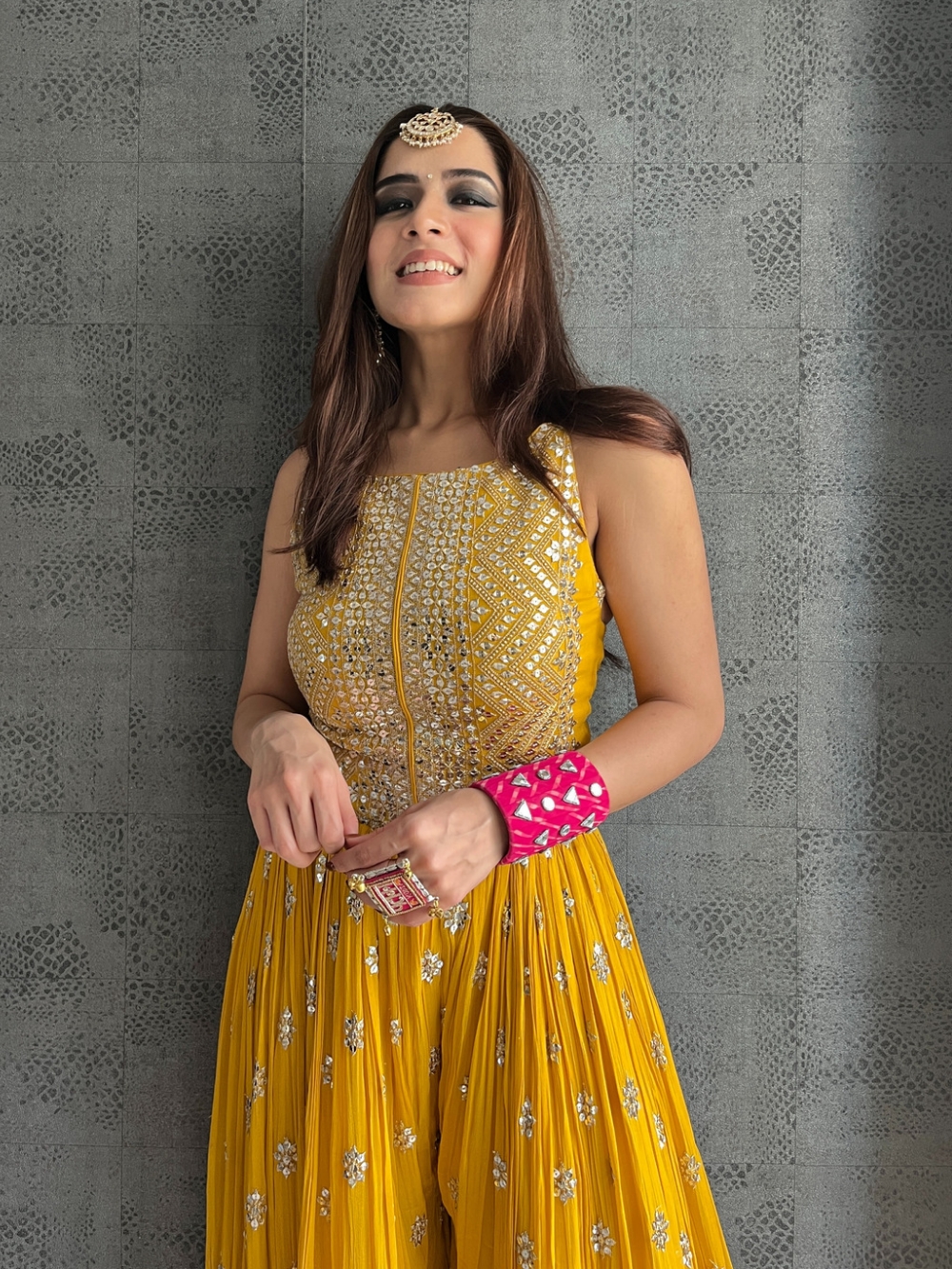 NSR 555 Yellow Jumpsuit : Heavy Faux Georgette Work : Heavy Embroidery With Sequin Work Flair : Each Leg 1.5 M Casual, Party @1699/- | Jump Suits, Casual Suits, Creative suits, Designer Suits, Palazzo Suits, Party Wear Suits, Salwar suit, Straight Suits