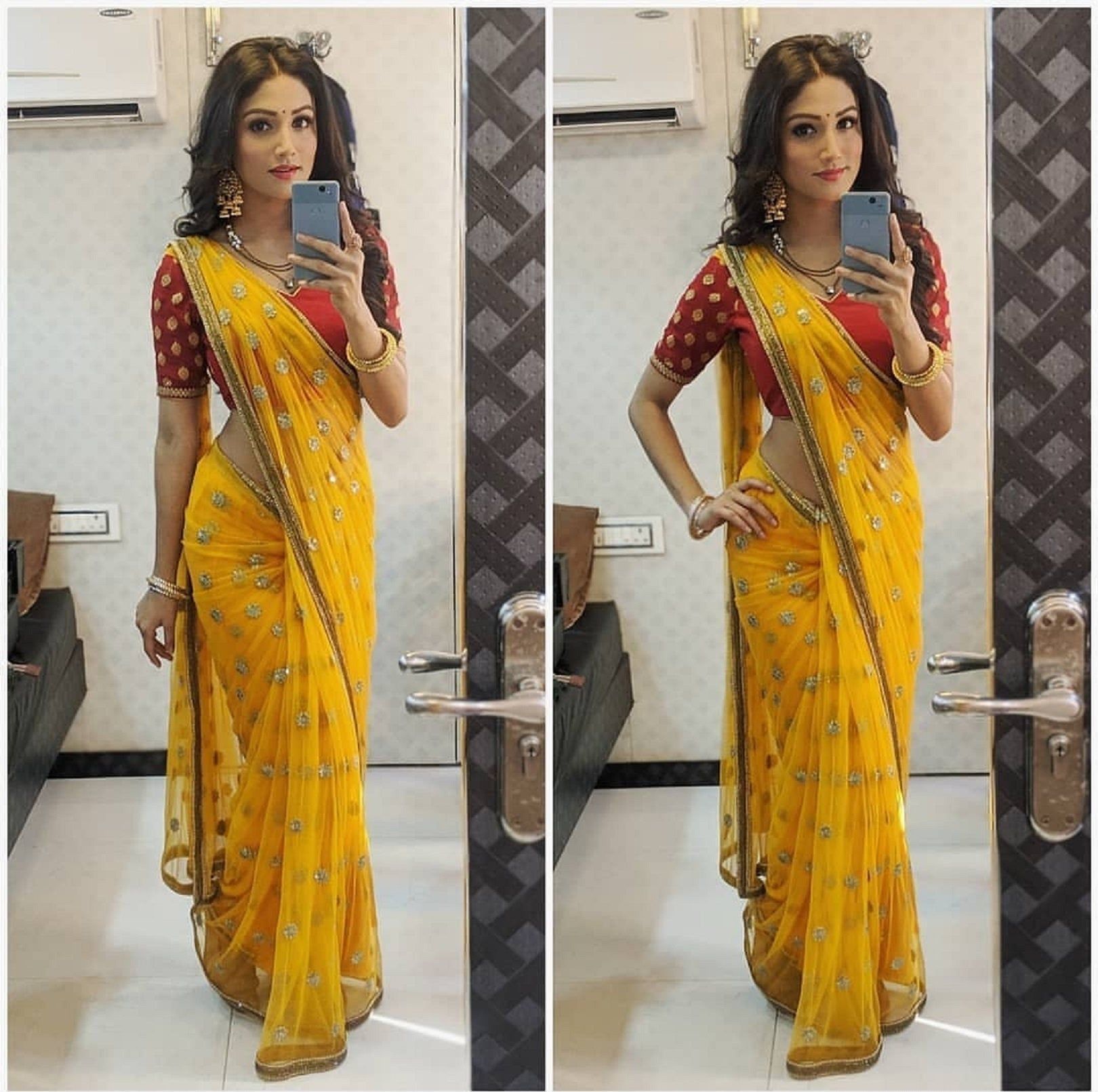 KT 3273 Yellow Saree :Original Organa Silk Blouse :Banglori Silk Work : Thread And Sequence Work With Fancy Lace Broder@1099/- Only | Bollywood Sarees, Creative Sarees, Designer Sarees, Embroidered Sarees, Modern Digital sarees, Party Wear Sarees, Sarees