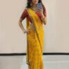 Latest Yellow Color Original Organza With Sequence Work Trendy Saree