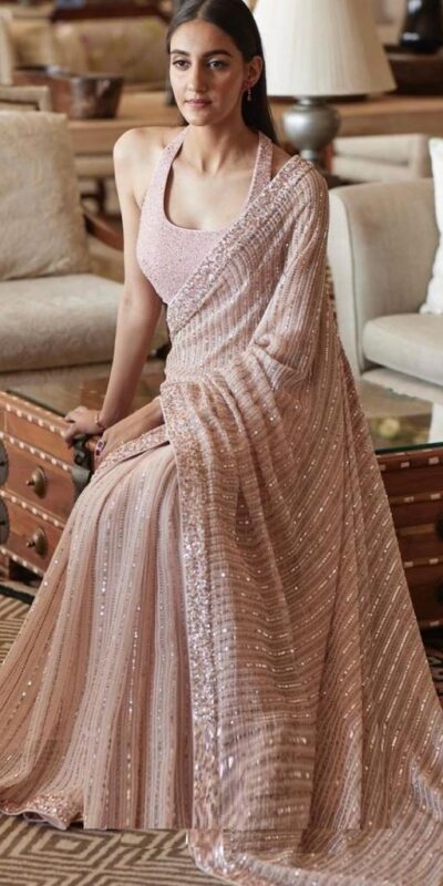 LG 1334 Light Pink Saree : Georgette Blouse : Phantom Silk Work : Sequence Embroidered Work On All Over The Saree Party, Wedding, @1749/- Only | Bollywood Sarees, Creative Sarees, Designer Sarees, Embroidered Sarees, Ethnic Saree, Party Wear Sarees, Sarees