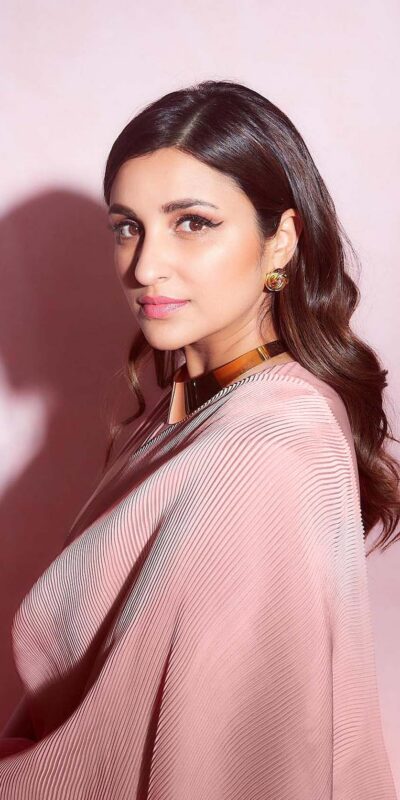 SN 704 Peach Saree : Japan Satin Silk Work : Fancy Pleating Work Casual, Party Wear, Wedding Parineeti Chopra In Peach @1399/- | Bollywood Sarees, Creative Sarees, Designer Sarees, Embroidered Sarees, Ethnic Saree, Modern Digital sarees, Party Wear Sarees, Sarees