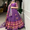 Angelic Purple Color Tussar Silk With Heavy Tassels patola printed  Lehenga Choli