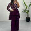 Bombastic Purple Color Heavy Georgette Embroidery Sequence Work Plazzo Suit