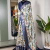 Perfect White Color  Dola Silk Printed With Zari Border Saree