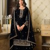 Adorable Black Color Georgette Embroidery Sequence Work Sharara Suit