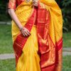 Yellow Soft Silk Ordinary Design Saree