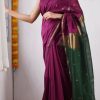 Aesthetically Wine Color Soft Lilan Slab Jacquard Work Saree