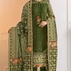 Stone Green Georgette Embroidery Work Sharara Suit