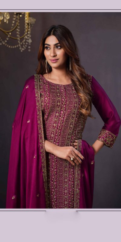 Awesome Pink Heavy Rangoli With Coding Sequence Embroidery Work Salwar Suit