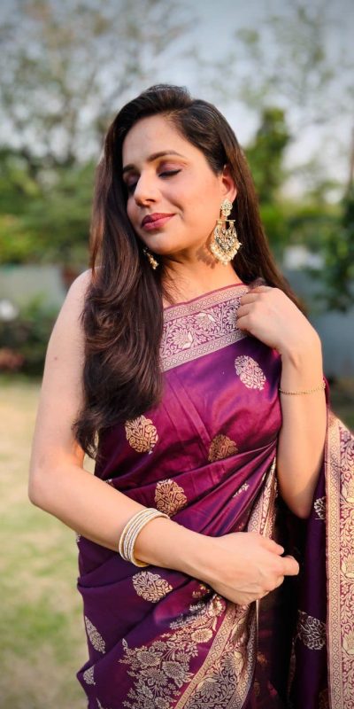 Beautiful Rani Pink Color Soft Lichi Silk With Ordinary Design Saree