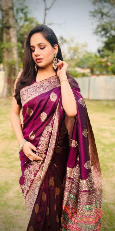 Beautiful Rani Pink Color Soft Lichi Silk With Ordinary Design Saree