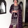 Charming Maroon Color Velvet Heavy Embroidery Work Salwar Suit