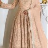 Dreamy Peach Color Heavy Net with sequence And Embroidery Work Anarkali Suit
