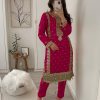 Dreamy Red Color Georgette With Heavy Embroidery Sequence Work Party Wear Top
