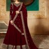 Marvelous Red Georgette Designer Embroidered Anarkali Suit