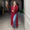 Grand Red Color Georgette Sequins Embroidery work Kurti