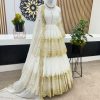 Stunning White Color Faux Georgette With Embroidery Sequence Work Lehenga Choli