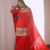 Majestic Red Color Faux Georgette thread Sequence Work Sharara Suit