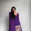 Majestic Voilet Color Faux Georgette thread Sequence Work Sharara Suit