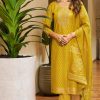 Mesmerizing Yellow Color Rayon Embroidery Work Printed Kurti