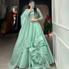 Exclusive Parrot Green Color Rajwadi Chanderi Silk Lehenga Choli