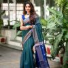 Nice-Looking Teal Blue Color Soft Banarasi Lichi Silk Saree