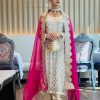 Radiant White Color Georgette Embroidery Sequence Sharara Suit