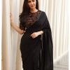 Rangoli Katrina Black Color Georgette sparkle lace border Saree