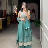 Stunning Green Color Georgette With Heavy Embroidery Sequence Work Party Wear Gown