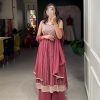 Stunning Red Color Georgette With Heavy Embroidery Sequence Work Party Wear Gown