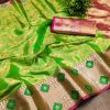 Superb Green Color Soft & Pure Organic Silk Gold Zari Saree