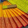 Traditional Orange Color Soft Kanjivaram Jacquard Weaving Saree