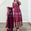 Peaceful Rani Pink Color Georgette Embroidery Sequence Work Gown