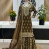 Ravishing Coffee Color Georgette Embroidery Sequence Work Sharara Suit