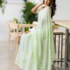 Fancy Light Green Color Zomato Silk Georgette Embroidery Sequence Saree