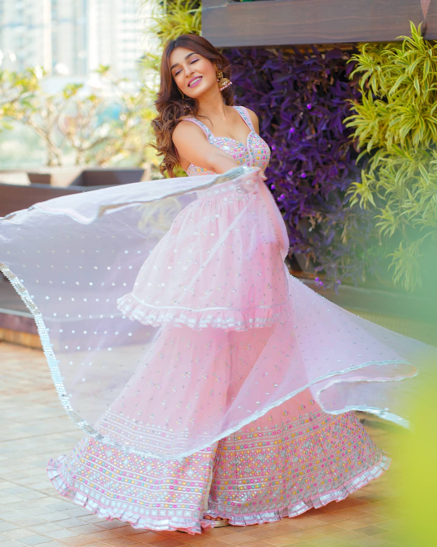 NSR 202 Pink Top : Heavy Faux Georgette Sharara : Heavy Faux Georgette Work : Heavy Embroidery Work Wedding, Party @2099/- | Casual Suits, Creative suits, Designer Suits, Palazzo Suits, Party Wear Suits, Salwar suit, Straight Suits