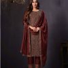 Awesome Brown Heavy Rangoli With Coding Sequence Embroidery Work Salwar Suit