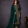 Awesome Green Heavy Rangoli With Coding Sequence Embroidery Work Salwar Suit