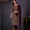 Awesome Purple Heavy Rangoli With Coding Sequence Embroidery Work Salwar Suit
