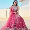 Wedding Wear Pink Lehenga Choli With Fancy Sequins Work