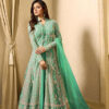 Drashti Dhami Light Green Embroidered Georgette Net Anarkali Suit