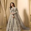 Drashti Dhami Light Grey Embroidered Georgette Net Anarkali Suit