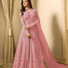 Drashti Dhami Pink Embroidered Georgette Net Anarkali Suit
