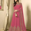 Floor Length Anarkali For Women's In Pink Color With Heavy Georgette